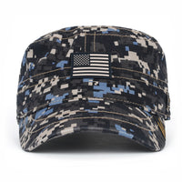 ililily Camouflage Military Cadet Cap Vintage Army Style Hat with Adjustable Strap
