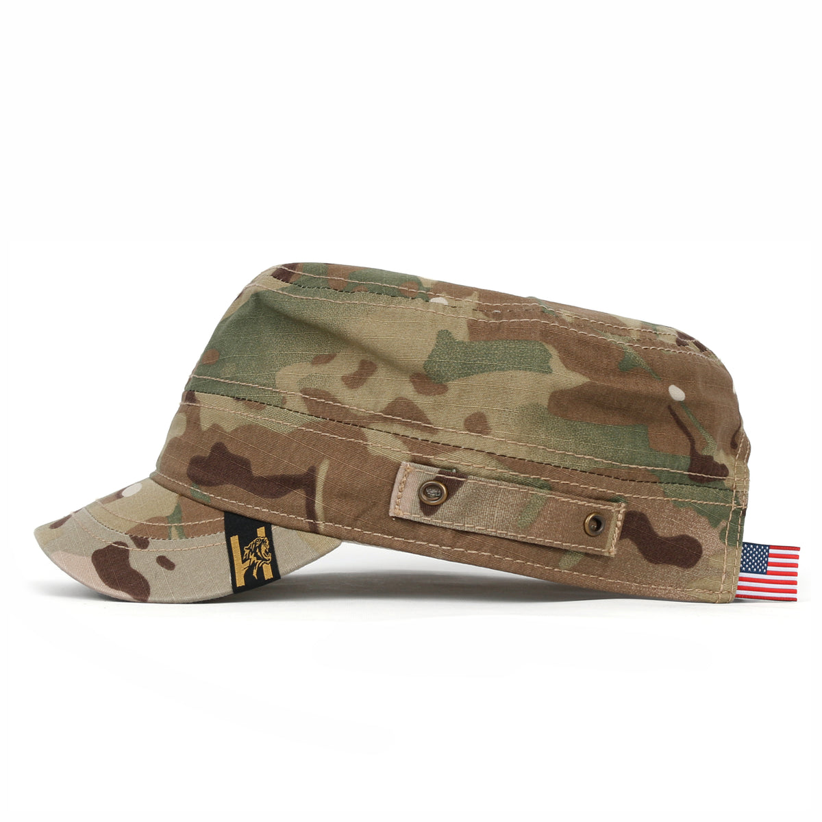 ililily Camouflage Military Cadet Cap Vintage Army Style Hat with Adjustable Strap