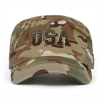 ililily Camouflage Military Cadet Cap Vintage Army Style Hat with Adjustable Strap