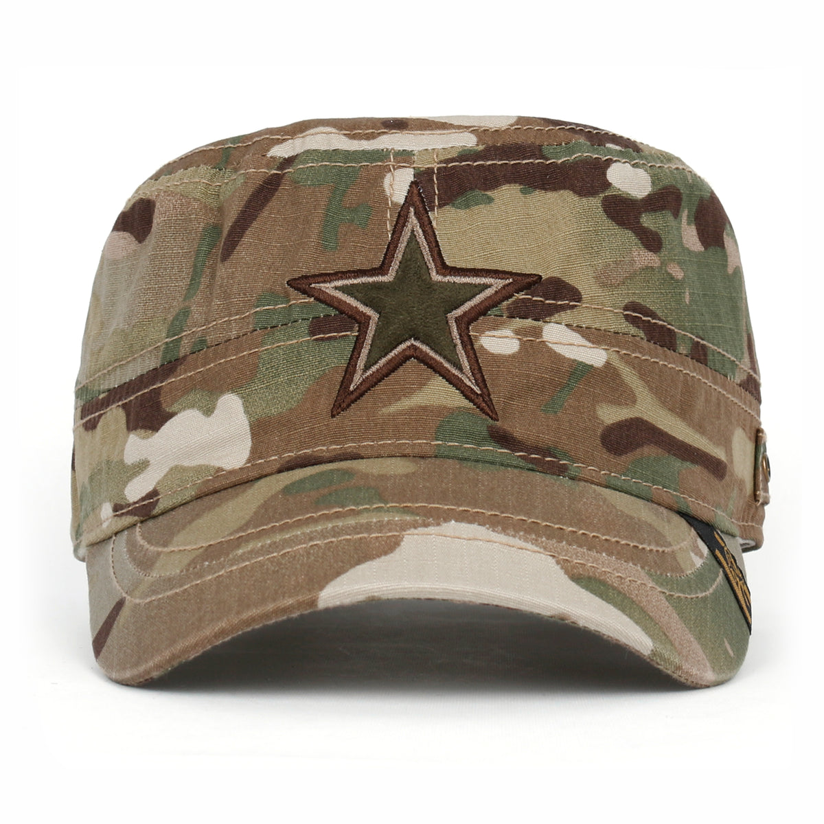 ililily Camouflage Military Cadet Cap Vintage Army Style Hat with Adjustable Strap
