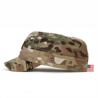 ililily Camouflage Military Cadet Cap Vintage Army Style Hat with Adjustable Strap