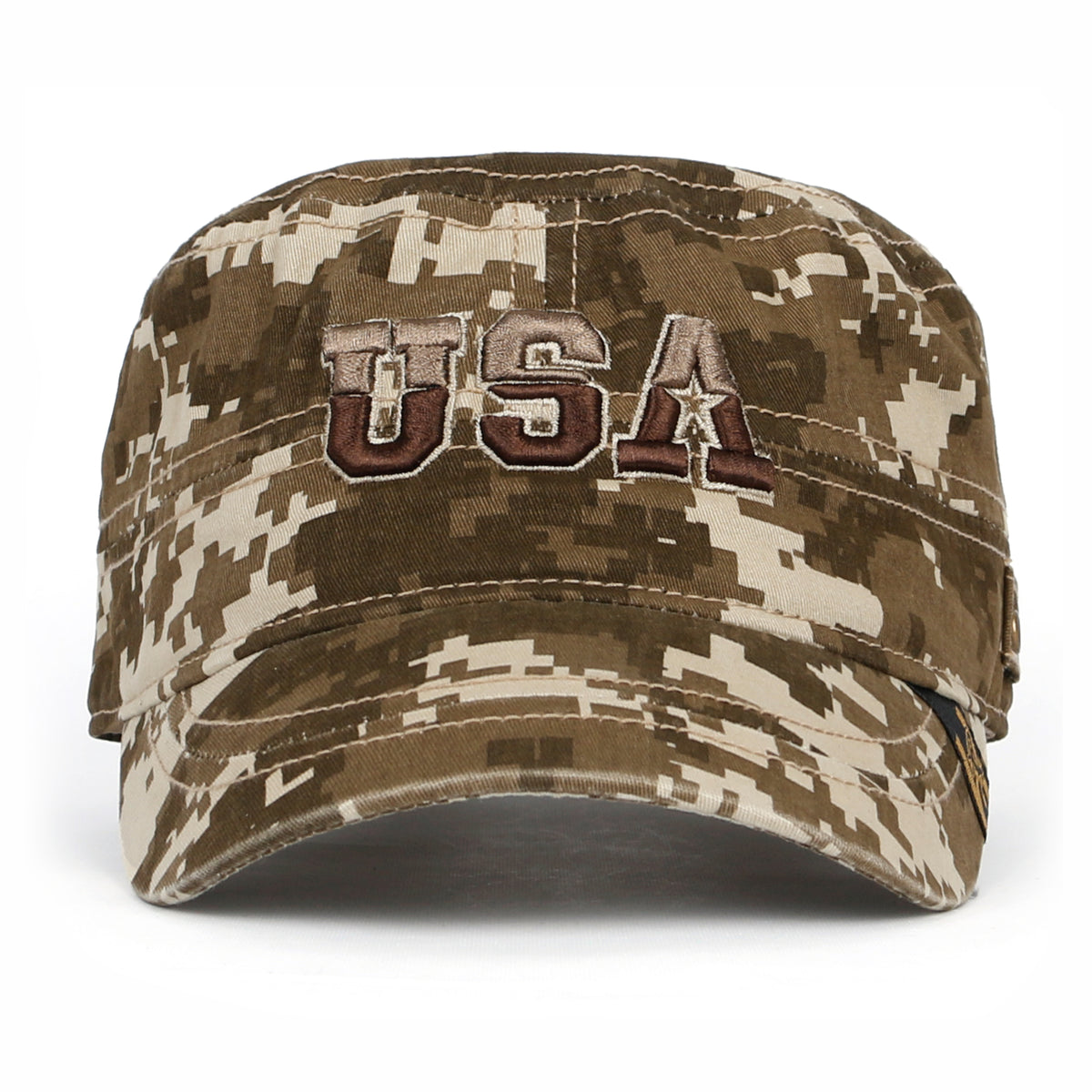 ililily Camouflage Military Cadet Cap Vintage Army Style Hat with Adjustable Strap