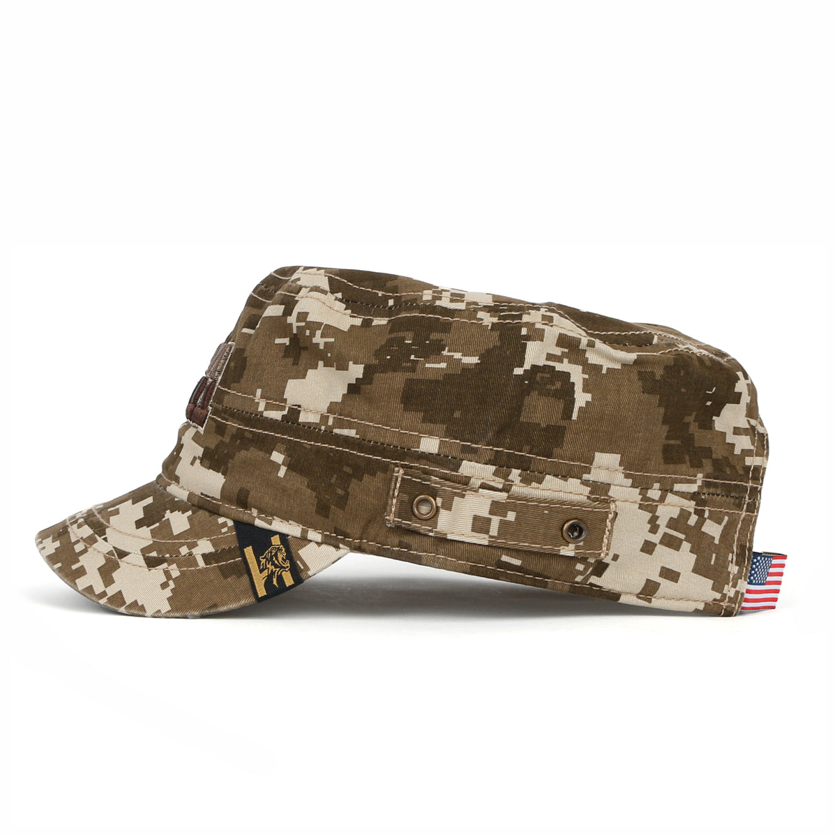 ililily Camouflage Military Cadet Cap Vintage Army Style Hat with Adjustable Strap