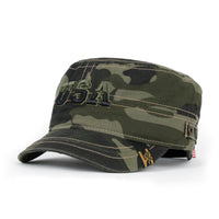 ililily Camouflage Military Cadet Cap Vintage Army Style Hat with Adjustable Strap