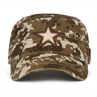 ililily Camouflage Military Cadet Cap Vintage Army Style Hat with Adjustable Strap