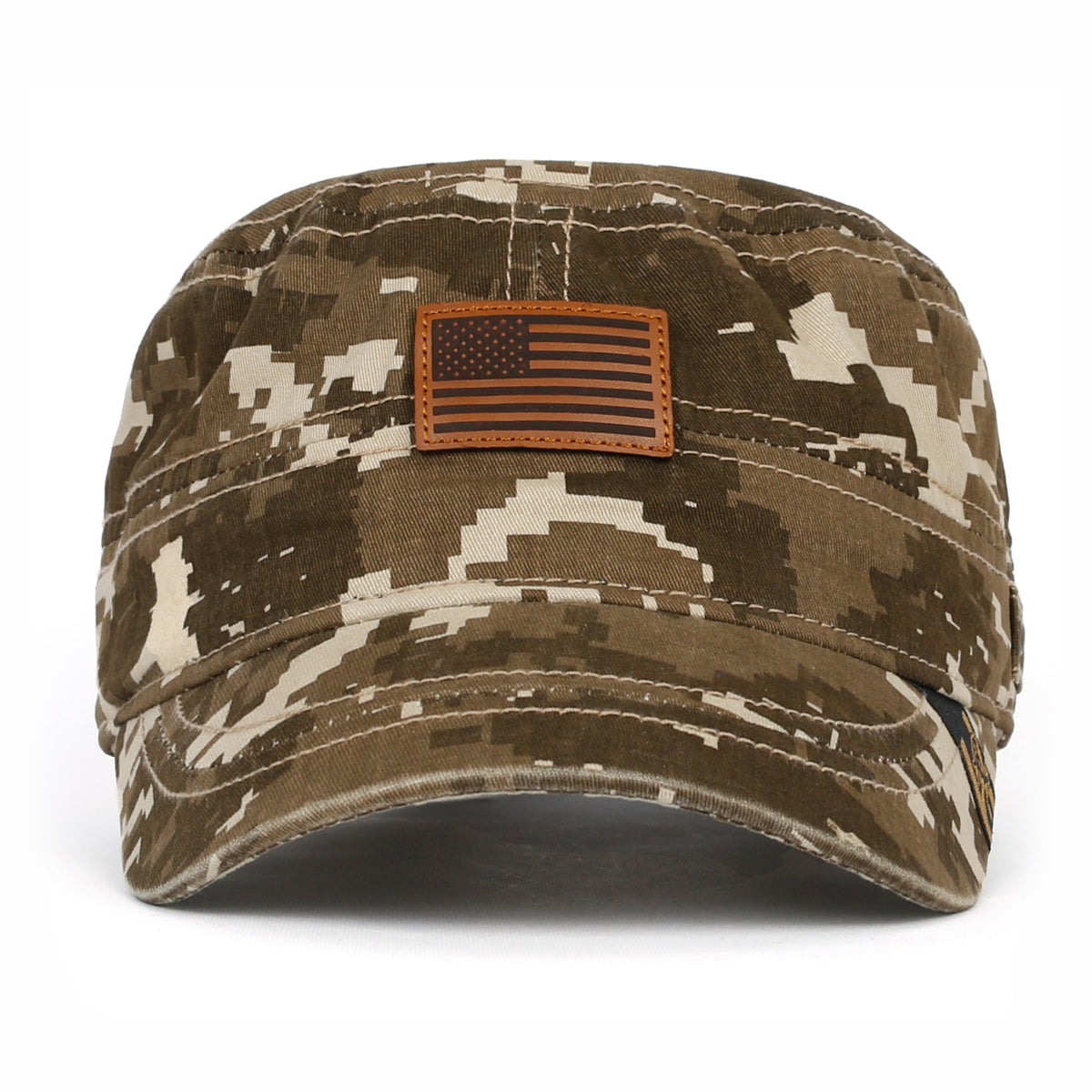ililily Camouflage Military Cadet Cap Vintage Army Style Hat with Adjustable Strap