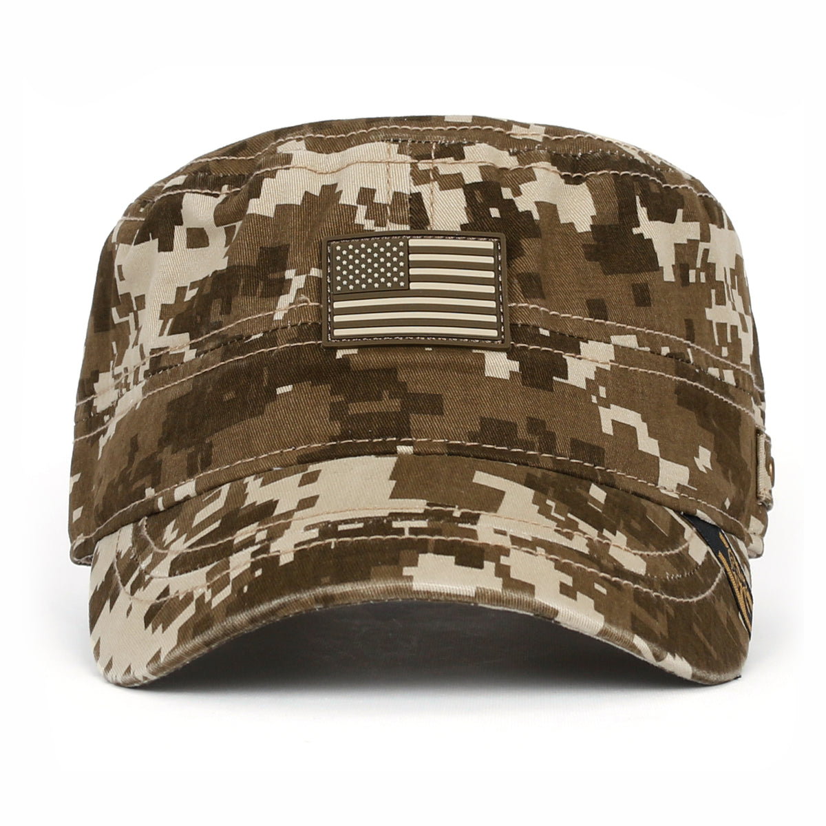 ililily Camouflage Military Cadet Cap Vintage Army Style Hat with Adjustable Strap