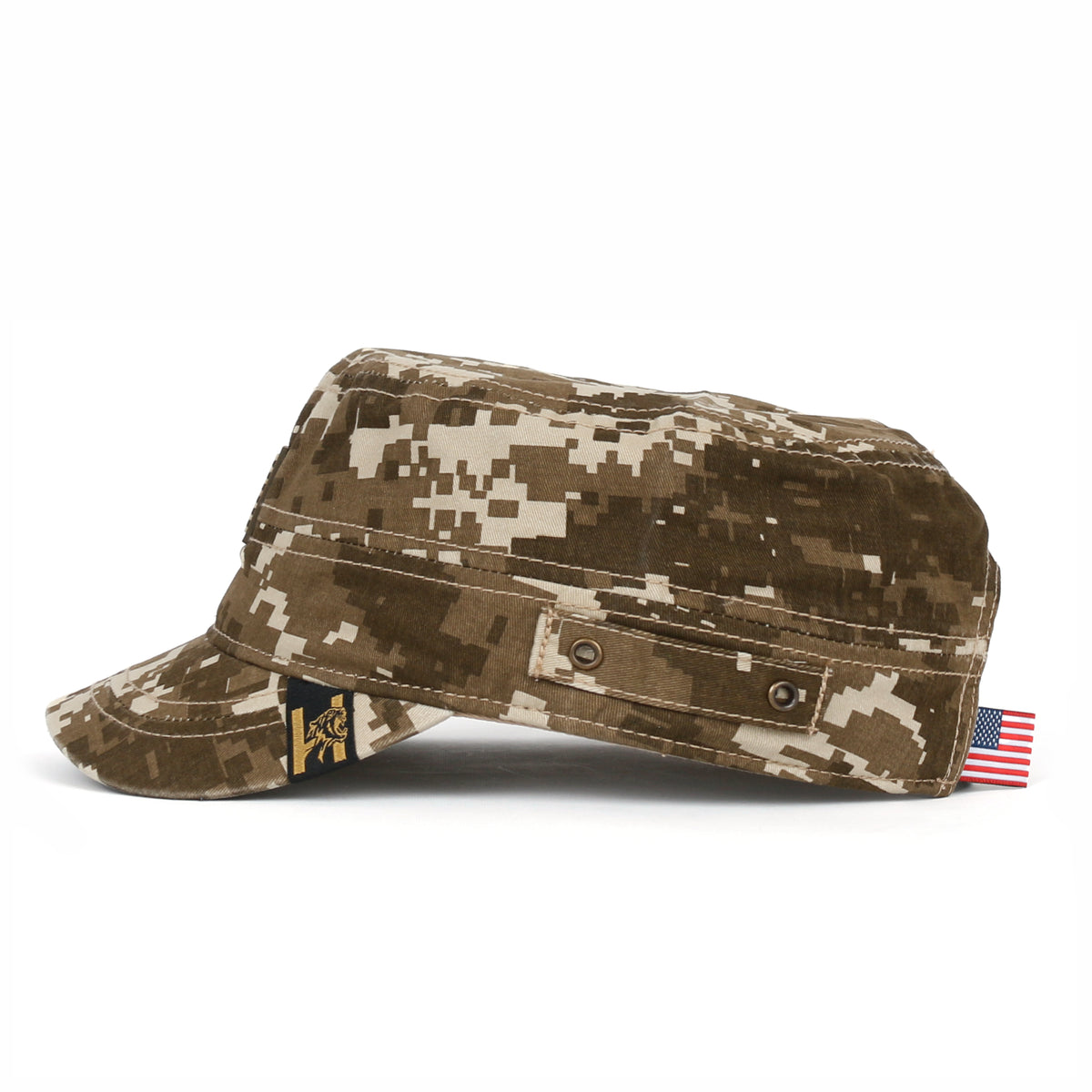 ililily Camouflage Military Cadet Cap Vintage Army Style Hat with Adjustable Strap