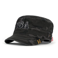 ililily Camouflage Military Cadet Cap Vintage Army Style Hat with Adjustable Strap