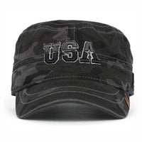 ililily Camouflage Military Cadet Cap Vintage Army Style Hat with Adjustable Strap