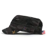 ililily Camouflage Military Cadet Cap Vintage Army Style Hat with Adjustable Strap