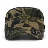 ililily Camouflage Military Cadet Cap Vintage Army Style Hat with Adjustable Strap