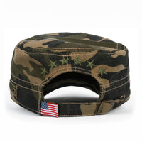 ililily Camouflage Military Cadet Cap Vintage Army Style Hat with Adjustable Strap