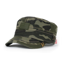 ililily Camouflage Military Cadet Cap Vintage Army Style Hat with Adjustable Strap