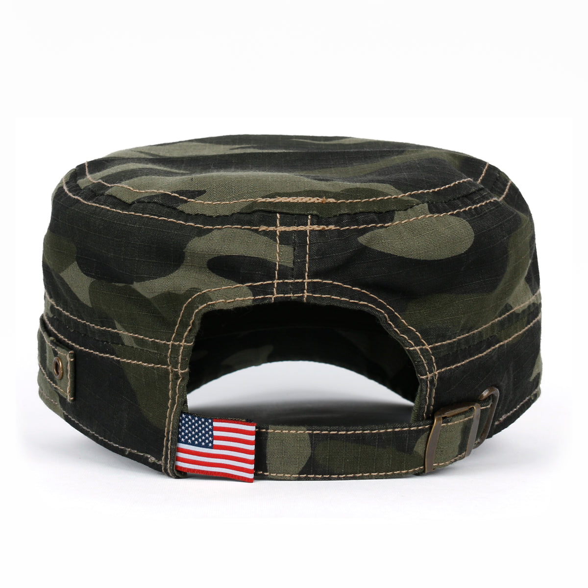 ililily Camouflage Military Cadet Cap Vintage Army Style Hat with Adjustable Strap
