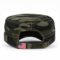 ililily Camouflage Military Cadet Cap Vintage Army Style Hat with Adjustable Strap
