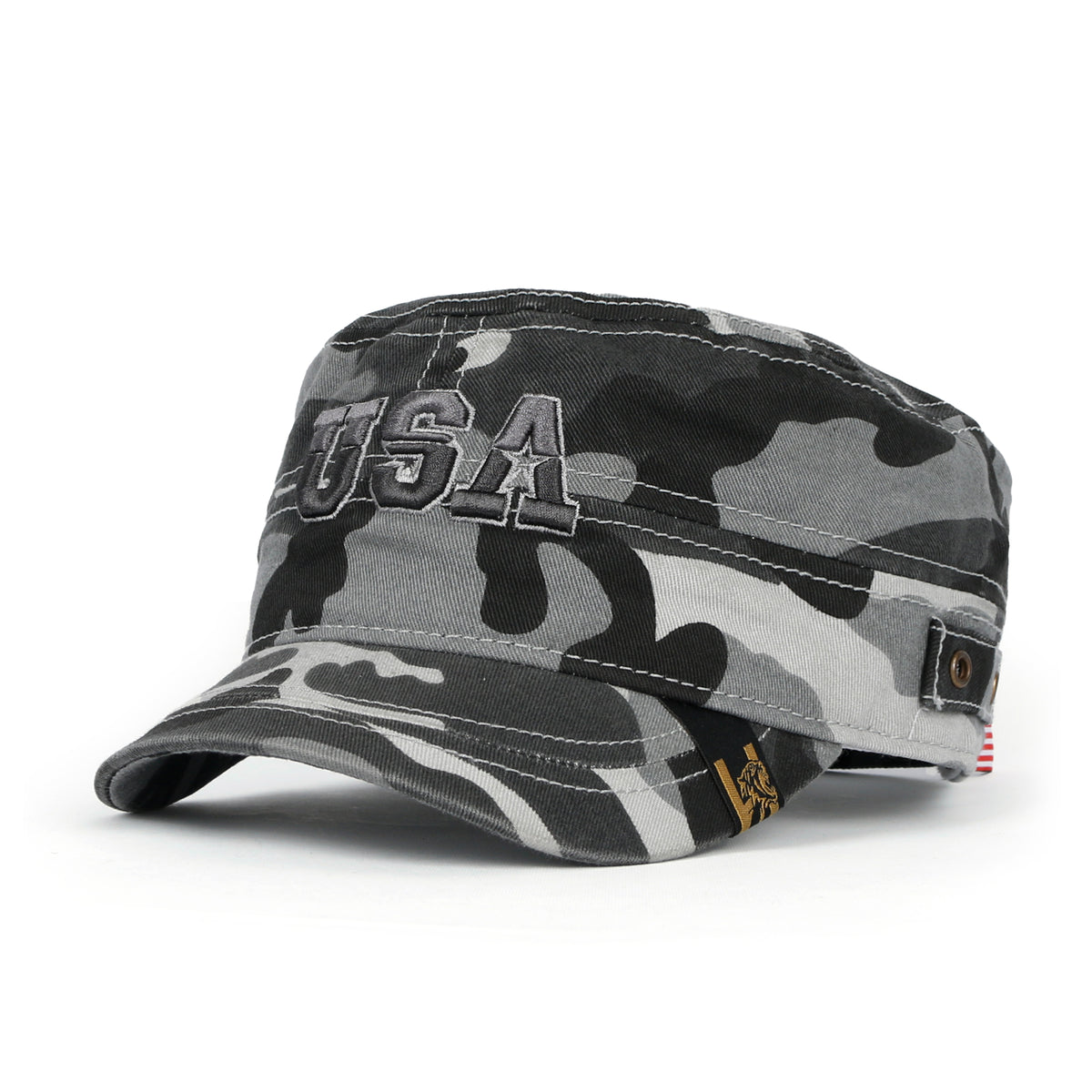 ililily Camouflage Military Cadet Cap Vintage Army Style Hat with Adjustable Strap