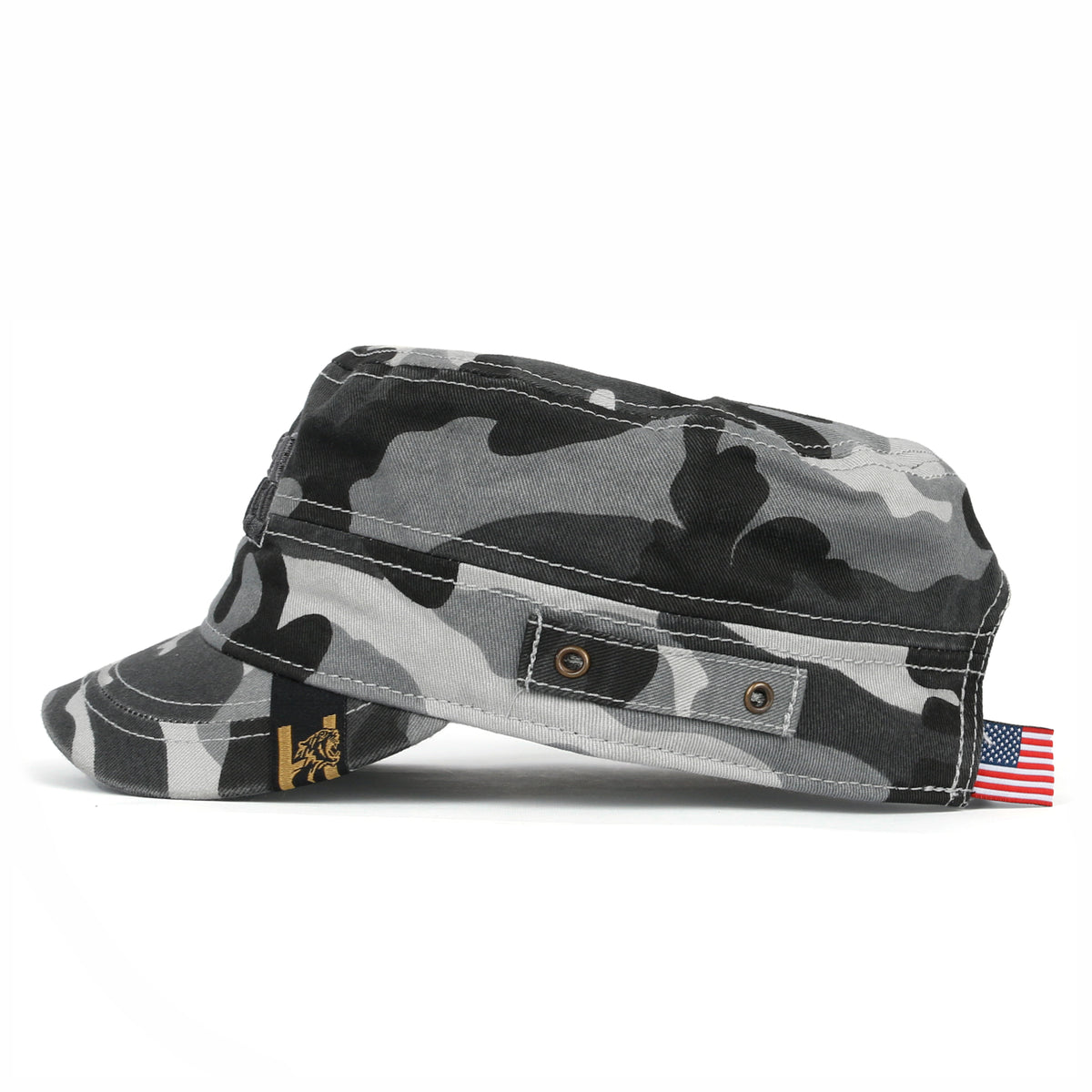 ililily Camouflage Military Cadet Cap Vintage Army Style Hat with Adjustable Strap