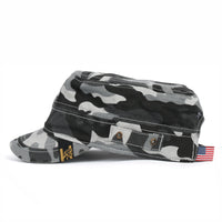 ililily Camouflage Military Cadet Cap Vintage Army Style Hat with Adjustable Strap