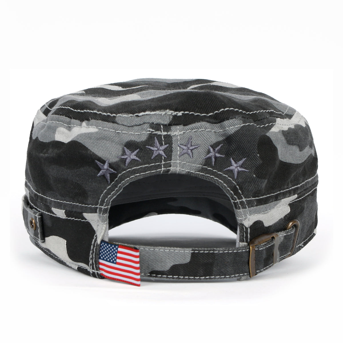 ililily Camouflage Military Cadet Cap Vintage Army Style Hat with Adjustable Strap