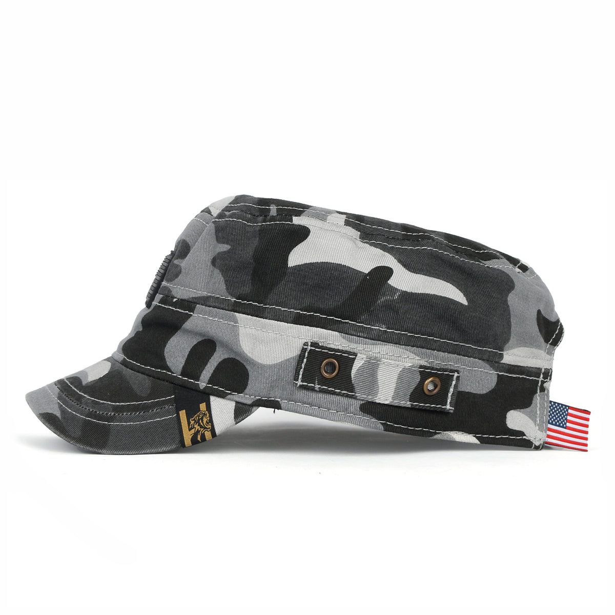 ililily Camouflage Military Cadet Cap Vintage Army Style Hat with Adjustable Strap
