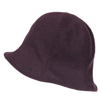 ililily Wool-Blend Solid Color Floppy Round Top Fedora Soft Bucket Hat