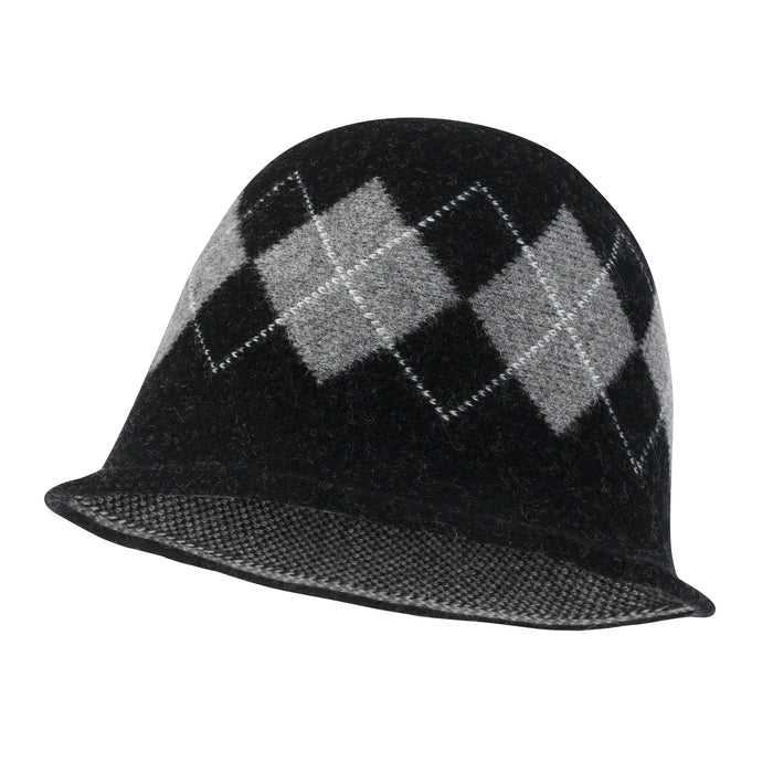 ililily Argyle Pattern Knitted Wool Blended Fedora Crochet Winter Bucket Hat