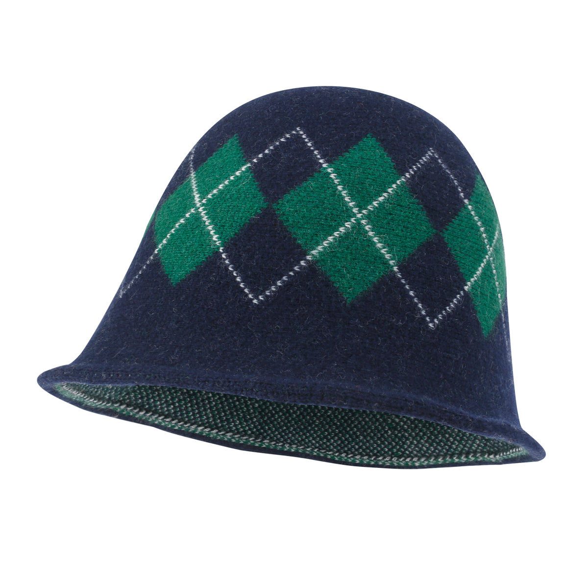 ililily Argyle Pattern Knitted Wool Blended Fedora Crochet Winter Bucket Hat