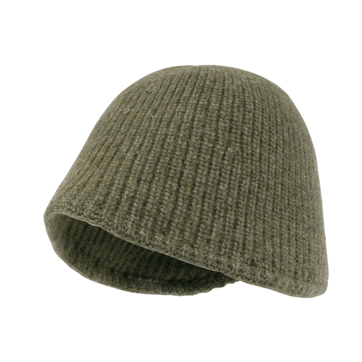 ililily Crochet Asymmetrical Brim Wool Blended Fedora Color Winter Bucket Hat