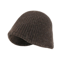 ililily Crochet Asymmetrical Brim Wool Blended Fedora Color Winter Bucket Hat