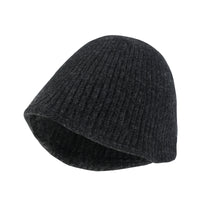 ililily Crochet Asymmetrical Brim Wool Blended Fedora Color Winter Bucket Hat