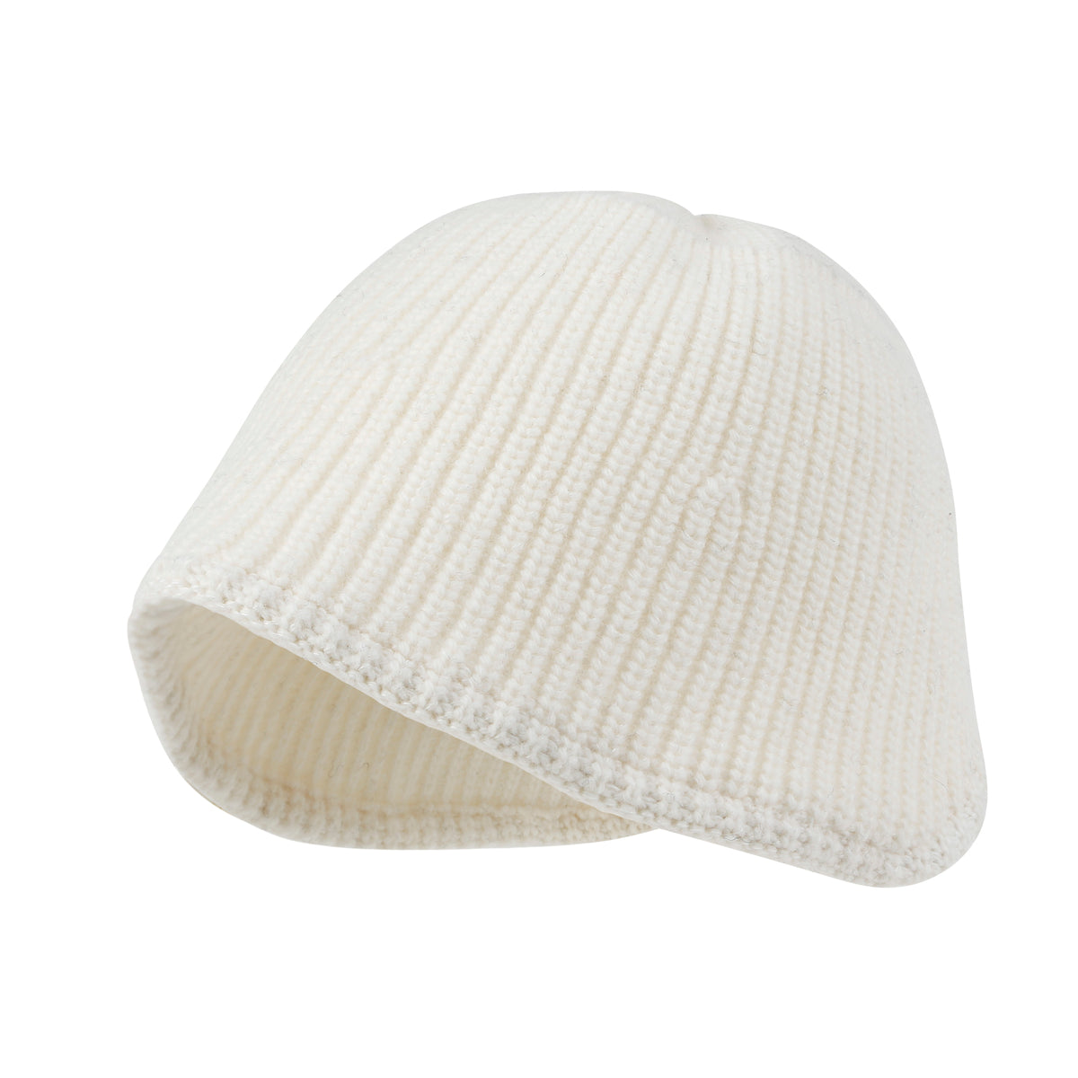 ililily Crochet Asymmetrical Brim Wool Blended Fedora Color Winter Bucket Hat