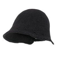 ililily Crochet Asymmetrical Brim Wool Blended Bucket Hook And Loop Winter Hat