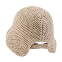ililily Crochet Asymmetrical Brim Wool Blended Bucket Hook And Loop Winter Hat