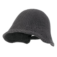 ililily Crochet Asymmetrical Brim Wool Blended Bucket Hook And Loop Winter Hat