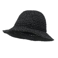 ililily Raffia Straw Feminine Sun Bonnet Hat Classic Crochet Bucket Hat