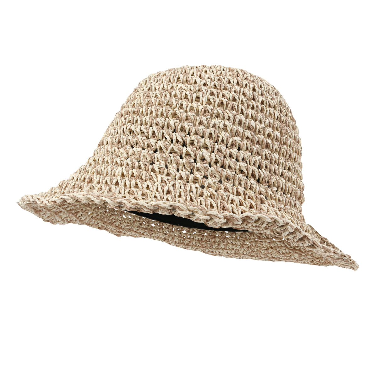 ililily Raffia Straw Feminine Sun Bonnet Hat Classic Crochet Bucket Hat