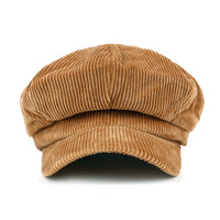 ililily Washed Cotton Newsboy Cabbie Cap Corduroy Duck Bill Flat Hunting Hat