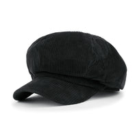 ililily Washed Cotton Newsboy Cabbie Cap Corduroy Duck Bill Flat Hunting Hat