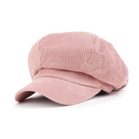 ililily Washed Cotton Newsboy Cabbie Cap Corduroy Duck Bill Flat Hunting Hat