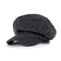 ililily Washed Cotton Newsboy Cabbie Cap Corduroy Duck Bill Flat Hunting Hat
