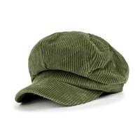 ililily Washed Cotton Newsboy Cabbie Cap Corduroy Duck Bill Flat Hunting Hat