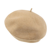 ililily Solid Color Wool Blended French Beret Artist Flat Warm Winter Hat