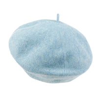 ililily Solid Color Wool Blended French Beret Artist Flat Warm Winter Hat