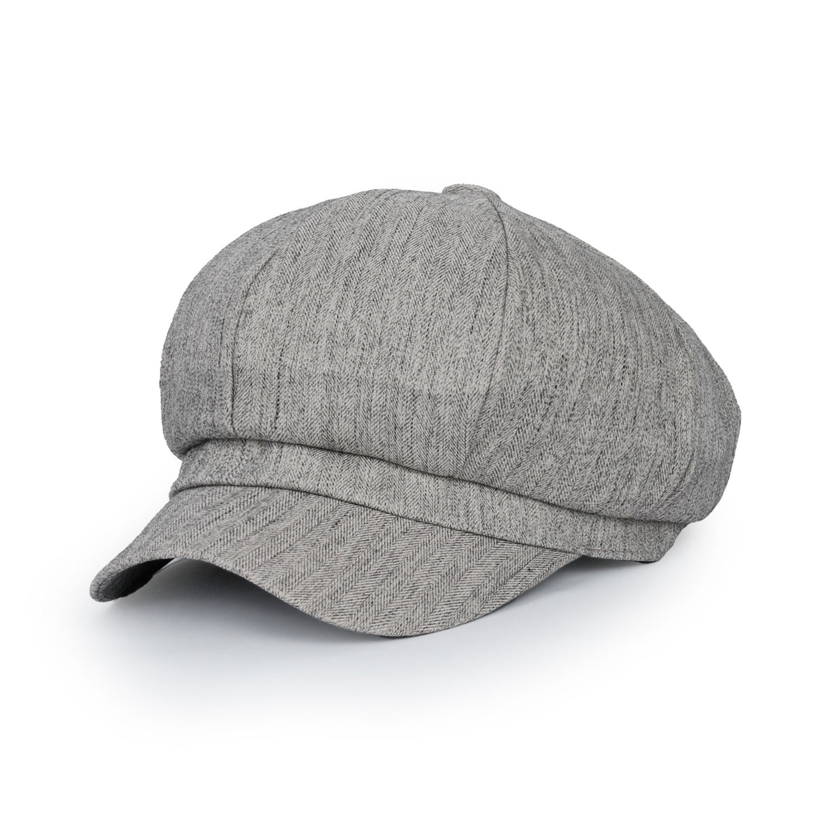 ililily Washed Cotton Newsboy Cabbie Cap Herringbone Duck Bill Flat Hunting Hat