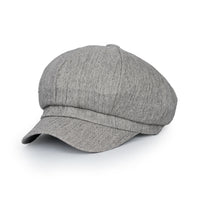 ililily Washed Cotton Newsboy Cabbie Cap Herringbone Duck Bill Flat Hunting Hat