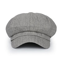 ililily Washed Cotton Newsboy Cabbie Cap Herringbone Duck Bill Flat Hunting Hat