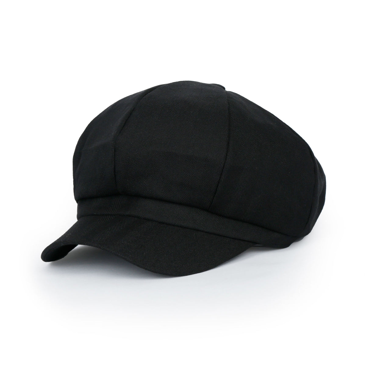 ililily Washed Cotton Newsboy Cabbie Cap Herringbone Duck Bill Flat Hunting Hat