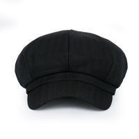 ililily Washed Cotton Newsboy Cabbie Cap Herringbone Duck Bill Flat Hunting Hat