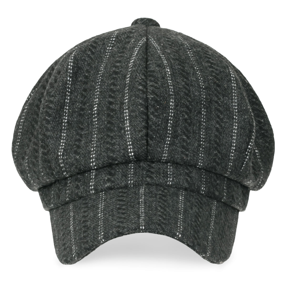 ililily 8-Pannel Wool-Blend Newsboy Cabbie Cap Stripe Duck Bill Flat Hunting Hat